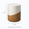 Set of 2 17.25"H Multi-functional MGO Faux Terrazzo and Wood Texture Garden Stool or Planter Stand or Accent Table